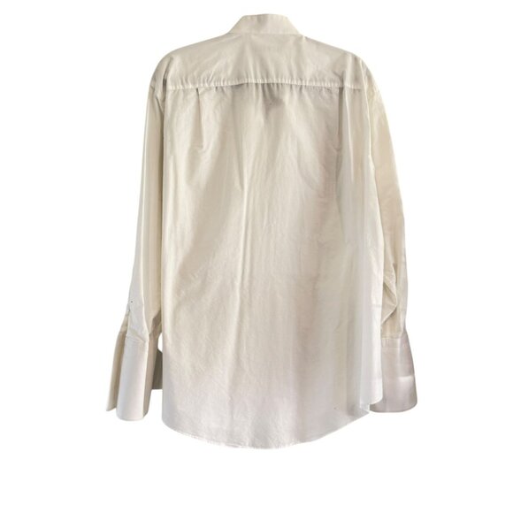 Ermenegildo Zegna Fold Front French Cuff Dress Shirt Solid White Button Up Size - Picture 2 of 8